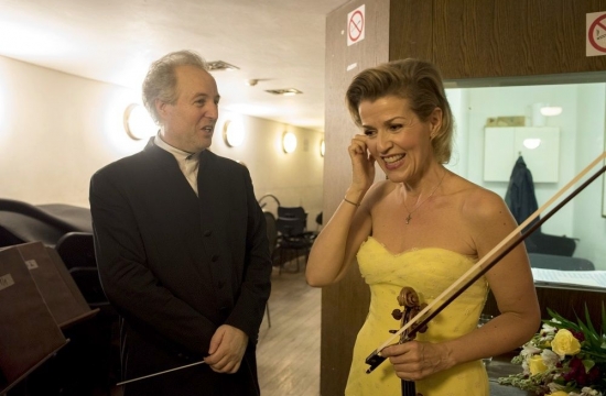 With the violinist Anne-Sophie Mutter