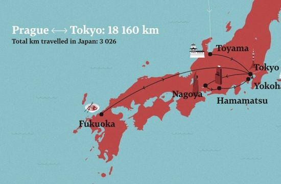 Map of the Japan tour