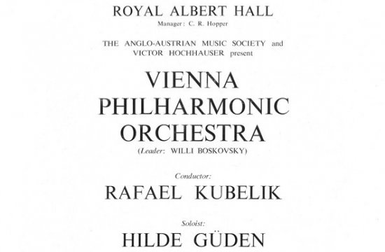 Plakát z vystoupení s Vienna Philharmonic Orchestra v londýnské Royal Albert Hall